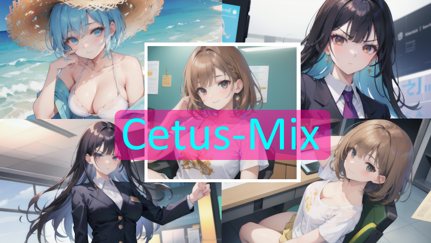 【Stable Diffusion】cetusMixモデル比較 アニメ 美女