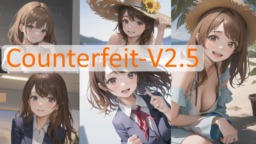 【Stable Diffusion】Counterfeit-V2.5モデル比較 アニメ 美女