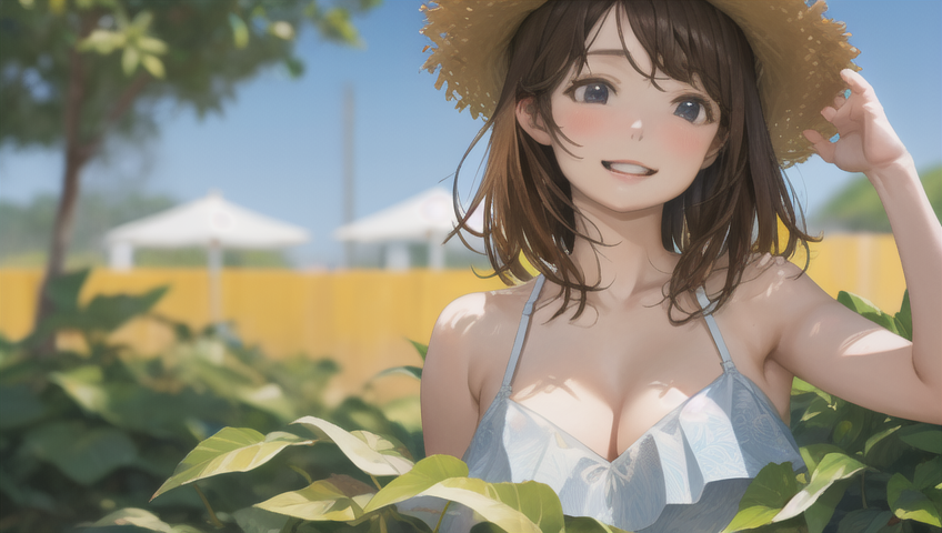 【Stable Diffusion】【AI美女と一緒に夏を感じる！】画像生成プロンプト集で夏の思い出を再現 美女gazou1 ひまわり、夏