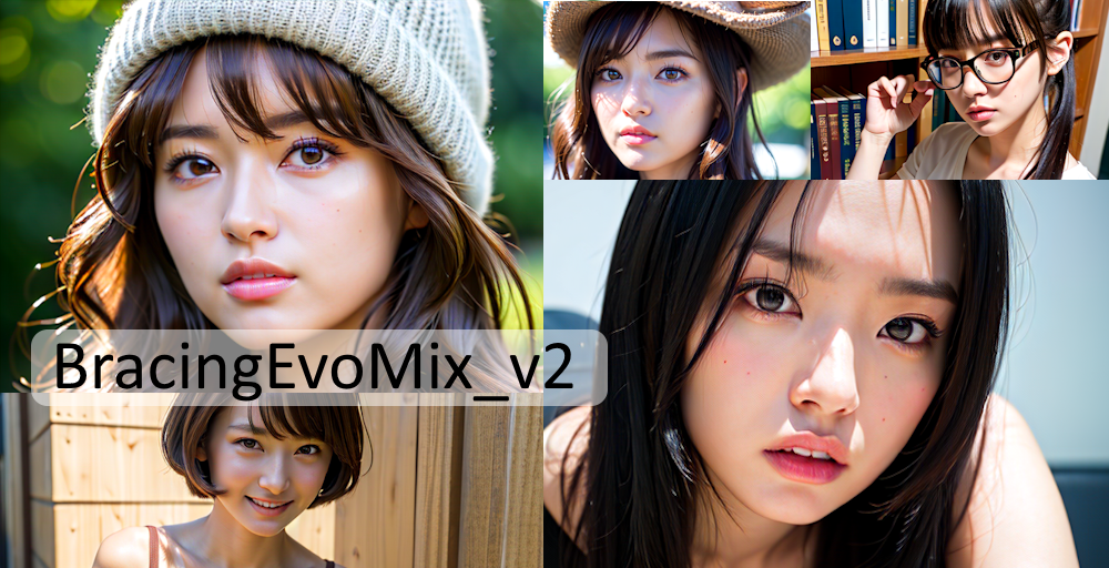 【Stable Diffusion】BracingEvoMix_v2　モデル比較 実写リアル系美女