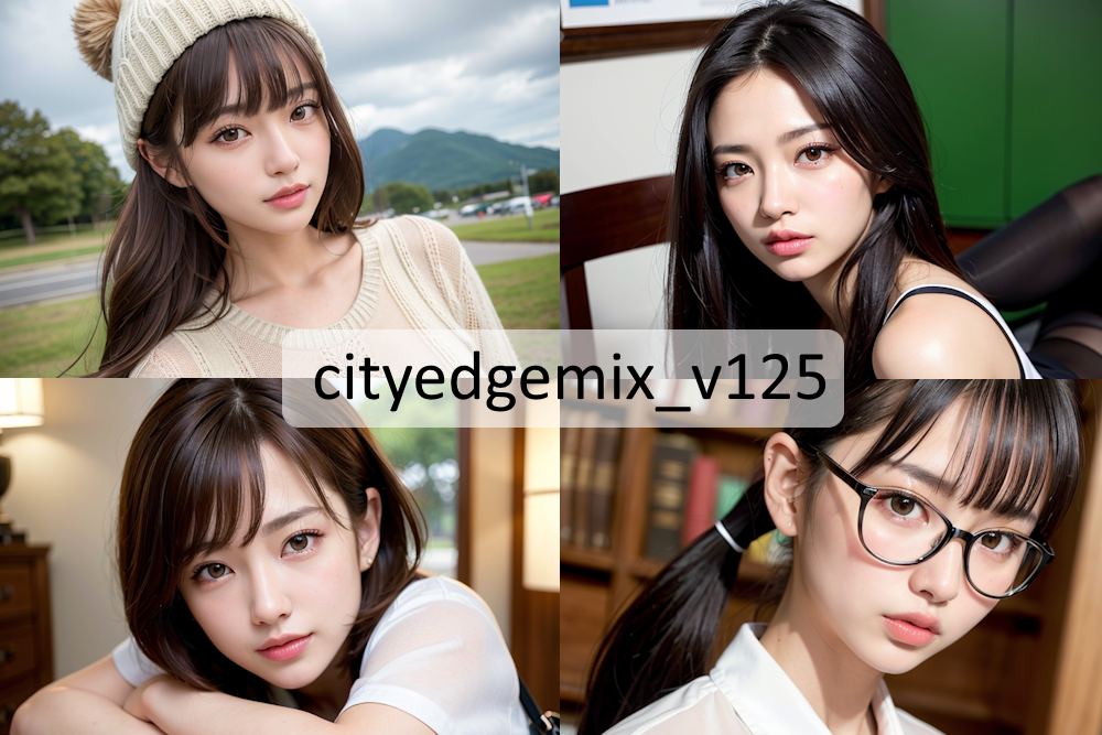 【Stable Diffusion】cityedgemix_v125　モデル比較 実写リアル系美女