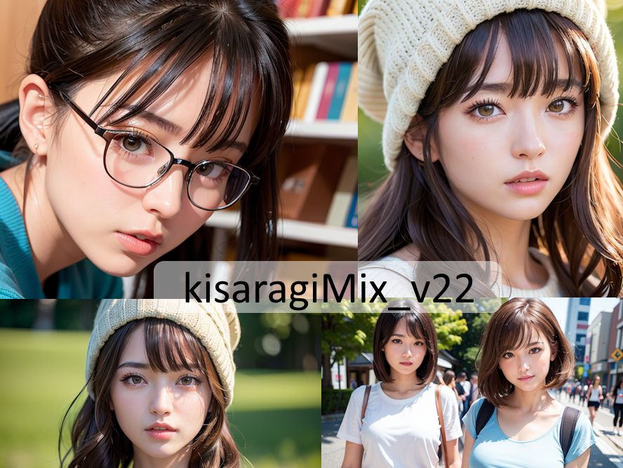 【Stable Diffusion】kisaragiMix_v22　モデル比較 実写リアル系美女