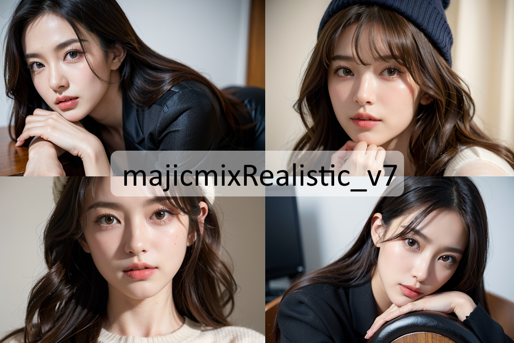 【Stable Diffusion】majicmixRealistic_v7　モデル比較 実写リアル系美女