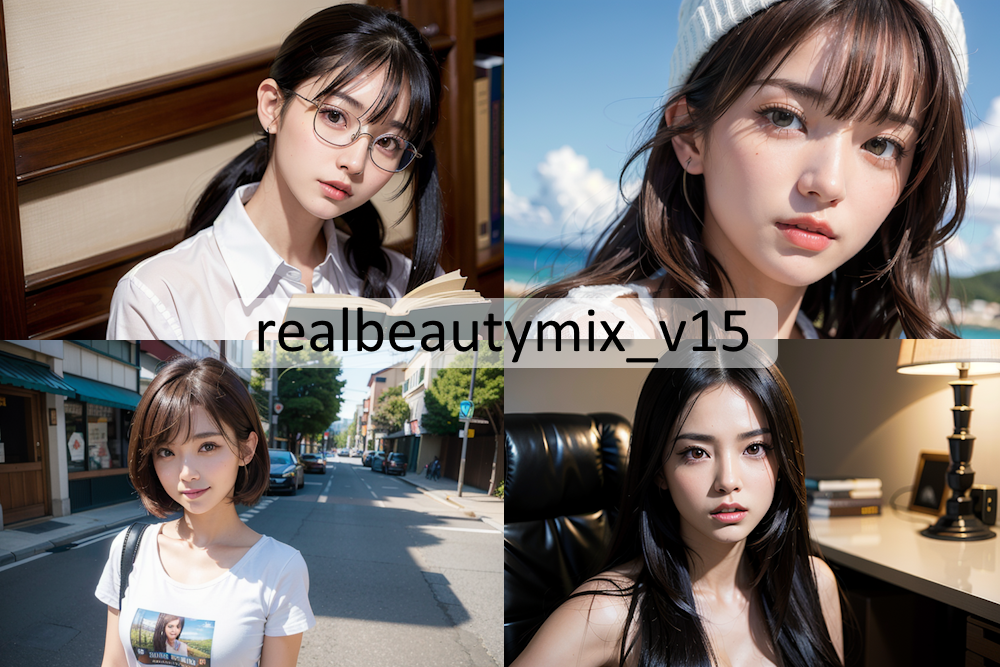 【Stable Diffusion】realbeautymix_v15　モデル比較 実写リアル系美女