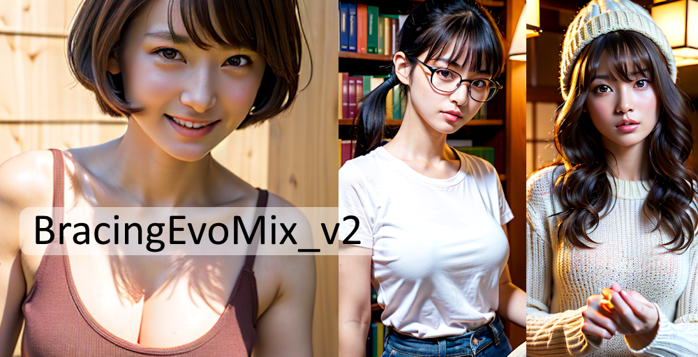 【Stable Diffusion】BracingEvoMix_v2　モデル比較 実写リアル系美女