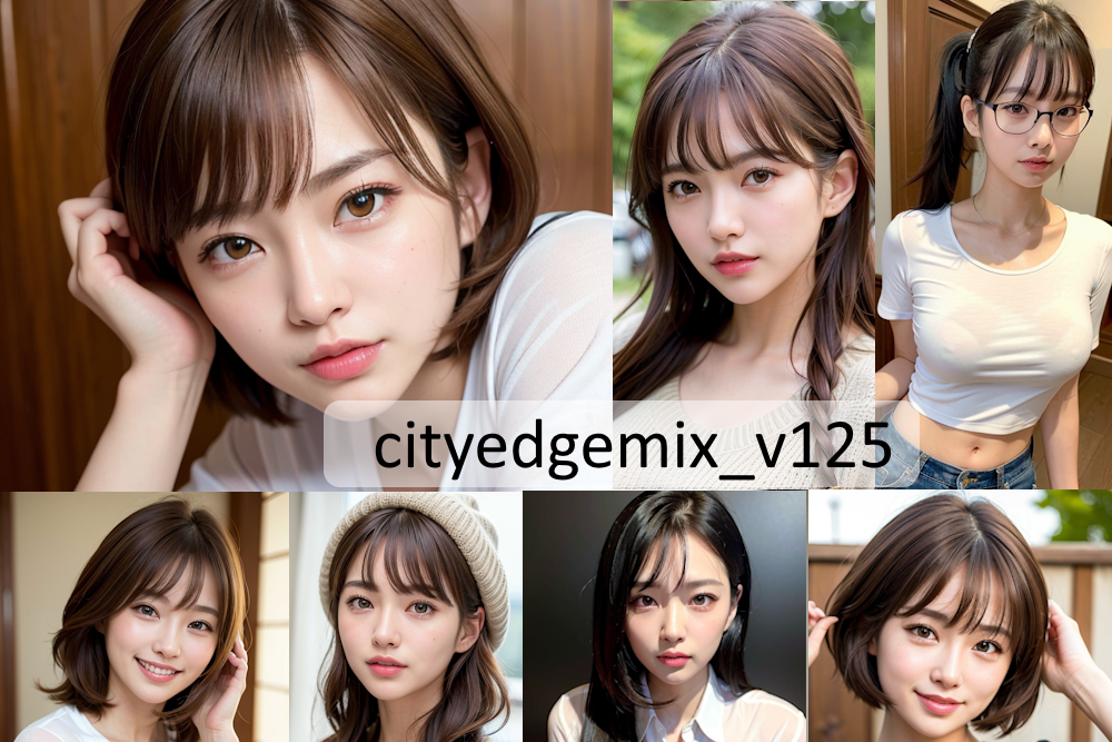 【Stable Diffusion】cityedgemix_v125　モデル比較 実写リアル系美女