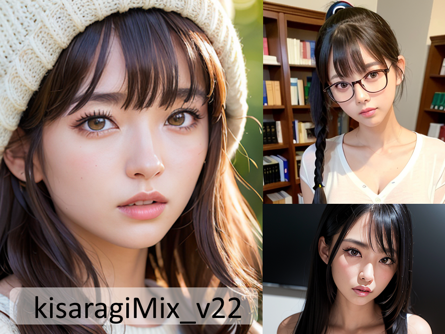 【Stable Diffusion】kisaragiMix_v22　モデル比較 実写リアル系美女