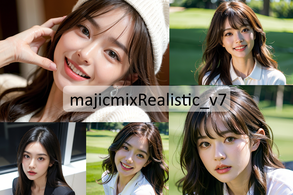 【Stable Diffusion】majicmixRealistic_v7　モデル比較 実写リアル系美女