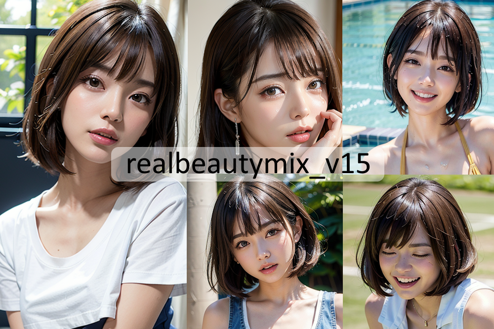 【Stable Diffusion】realbeautymix_v15　モデル比較 実写リアル系美女