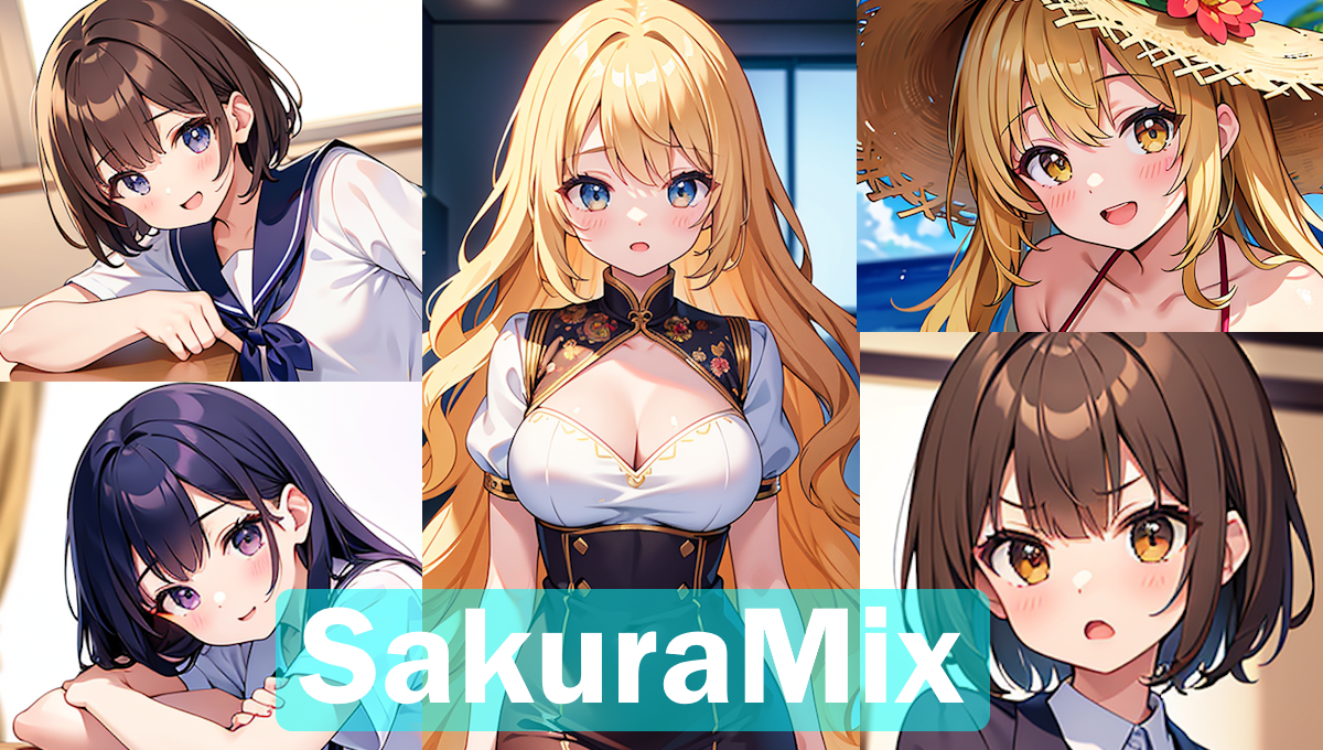 【Stable Diffusion】SakuraMix_v7　モデル比較 モデル比較 アニメ神画美女